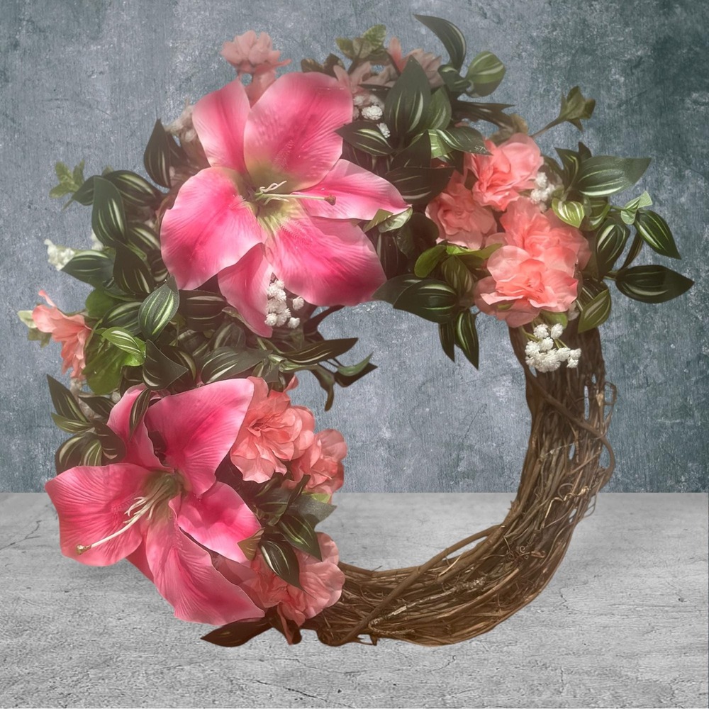 Colorful Spring Wreath: Faux Floral Door Accent;